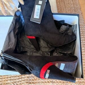 CNC Costume National Black and Red Accents Ankle Boots EU 40 US 9